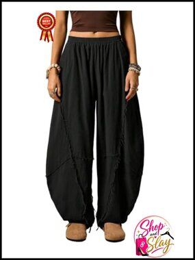Linen Barrel Leg Harem Pants Boho Hippie Joggers